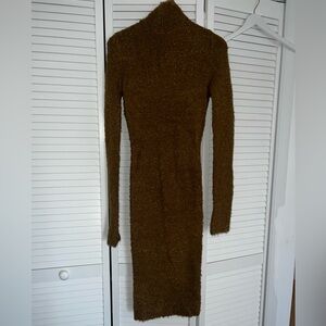 Brown open back sweater Dress